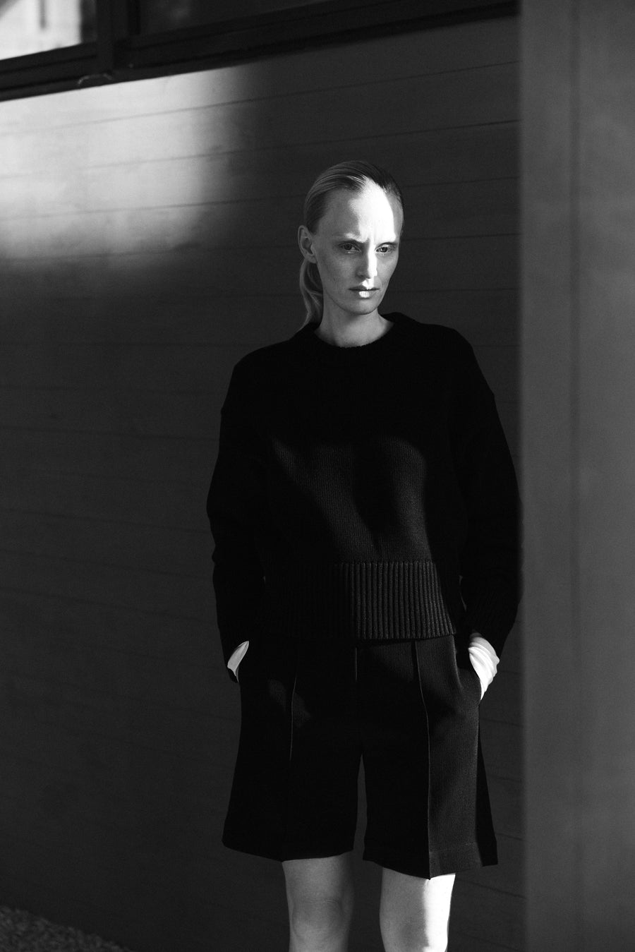 Luca wears the Orwell Knit & the Keely Short. 